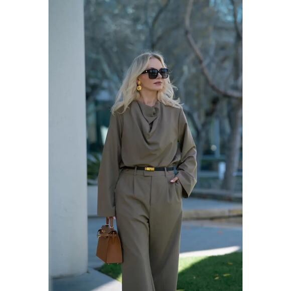 Róhe Draped Virgin Wool Long Sleeve Top - Picture 8 of 13